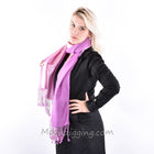 Stylish 100% Fine Wool Woven Scarf Selection Mauve Madness