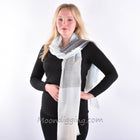 Stylish 100% Fine Wool Woven Scarf Selection Creamy Blue Skies