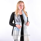 Stylish 100% Fine Wool Woven Scarf Selection Creamy Blue Skies