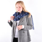 Stylish 100% Fine Wool Woven Scarf Selection Shades of Blue