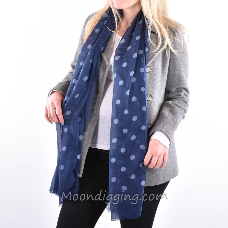 Stylish 100% Fine Wool Woven Scarf Selection Shades of Blue
