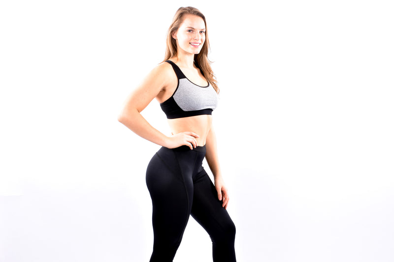 ActiveWear Black Bottoms No Mesh/Grey Top With Pad - Style 8601032